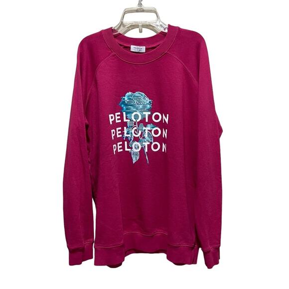 Peloton Everyday Oversized Crewneck Sweatshirt Red Pink Size Small New - Picture 10 of 10
